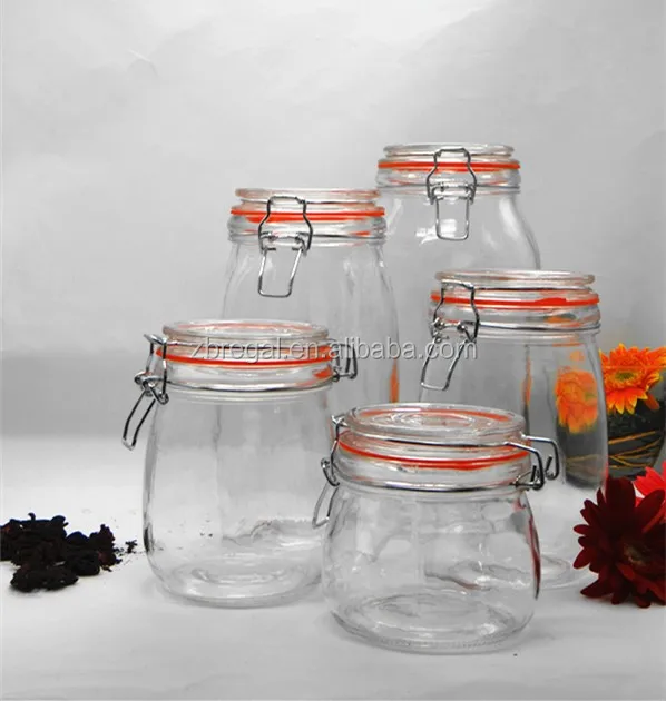 Cheap Airtight Clear Glass Storage Jar With Clip Top Locking Lid Buy