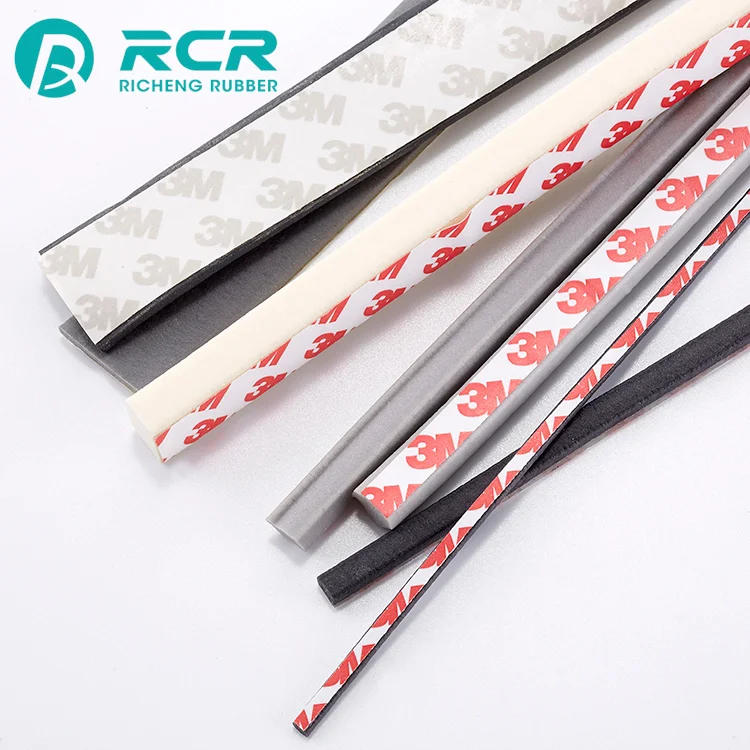 Customized Shape Silicone Rubber Edging Strip With Adhesive Backing For