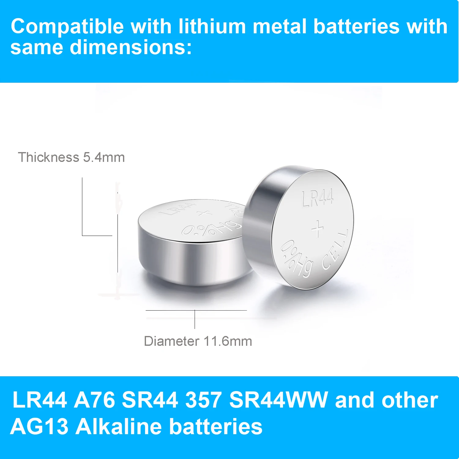 Piles 0 Hg Pb Lr44 Button Cell Ag13 Rechargeable Battery Ag13 Lr44 357 A76 With Top Quality