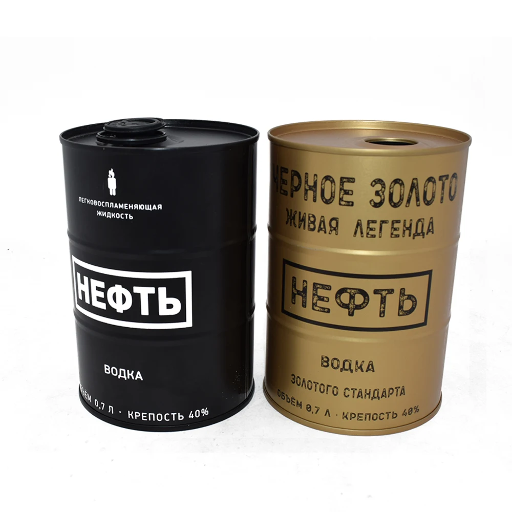 Vodka Metal Liquor Bottle Drink Tin Can Wholesale 250ml 500ml 700ml 1l