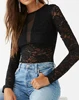 2019 Summer New Women Apparel Sexy Sheer Lace Long Sleeve Bodysuit