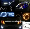 Auto acessories tear led light-guide effect double color soft light strip decoration for headlight