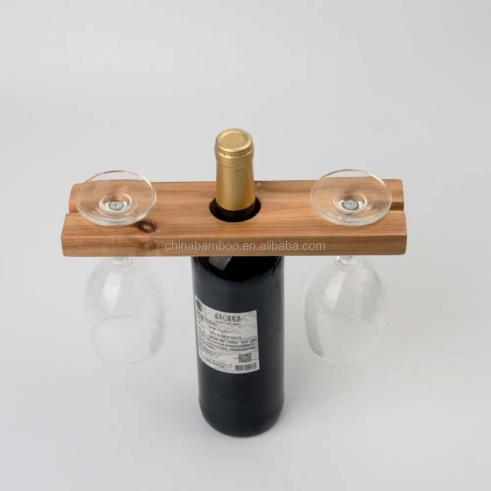 Bamboo Wine Bottle Holder,Wooden Wine Bottle And Glass Holder,Wood Wine