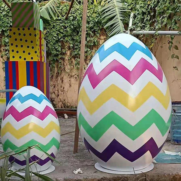 Large Plastic Egg Statue Outdoor Giant Fiberglass Easter