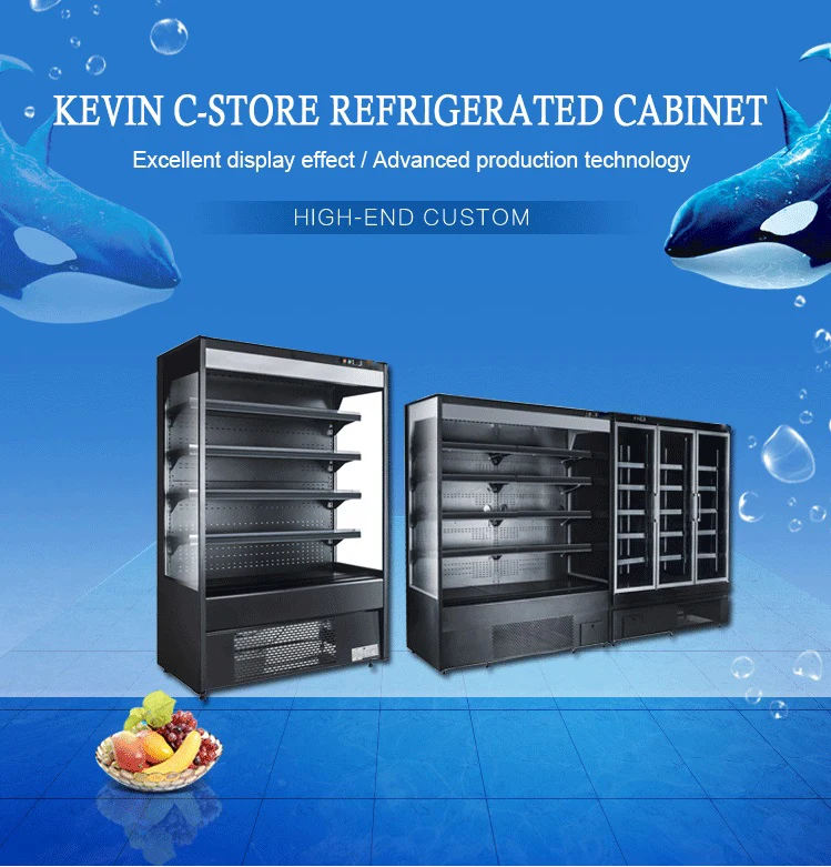 Supermarket Fruits Vegetables Display Refrigerator And Freezer Case