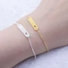 Stainless Steel Heart Bar Charm His And Hers Bracelets Laser Cut Bangle