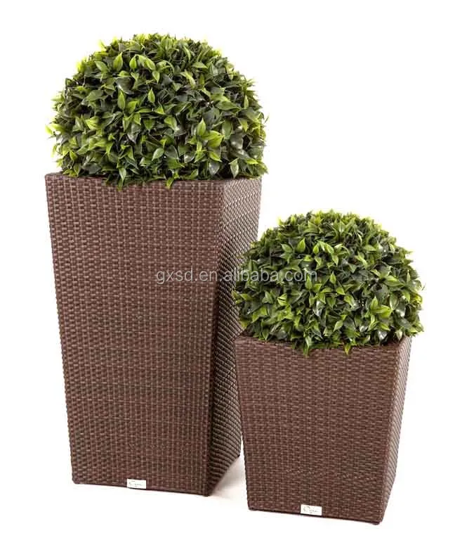 New Products Outdoor Rattan Wicker Patio Garden Planter Pot Large