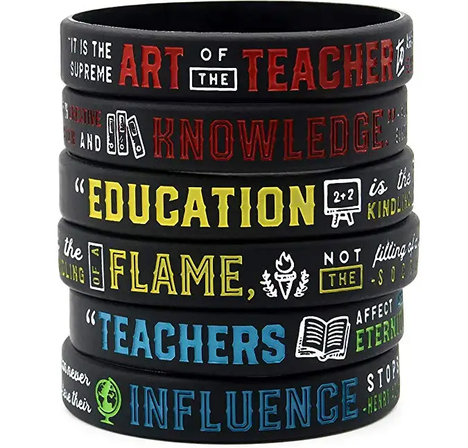 Teacher Appreciation Bracelets Silicone Rubber Wristbands With