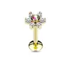Fancy CZ Jewelled Surgical Steel Flower Labret Studs