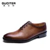 Goodyear welted italy shoes hand made custom shoes men genuine leather lace-up mens shoes 100% full grain leather shoes