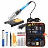 14 in 1 5pcs Tips Pump Stand Tweezers 60W Adjustable Temperature Soldering Iron Kit Electronics