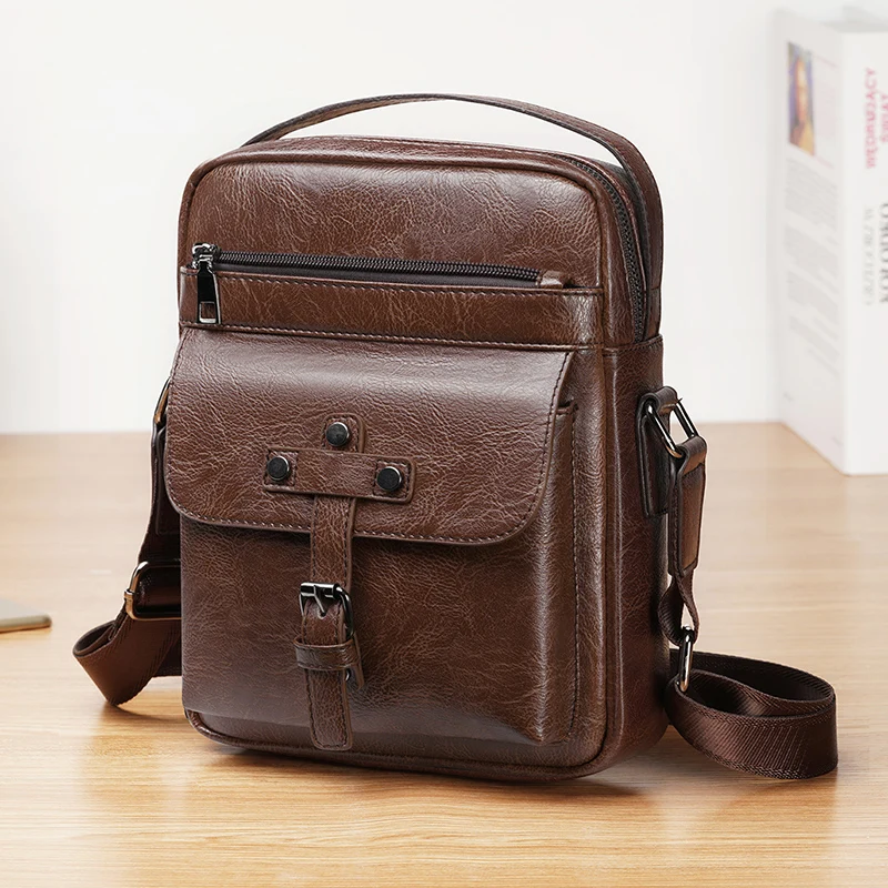 Amazon.com: Vintage crafts - Bolso bandolera de piel auténtica para  motocicleta, color marrón : Automotriz