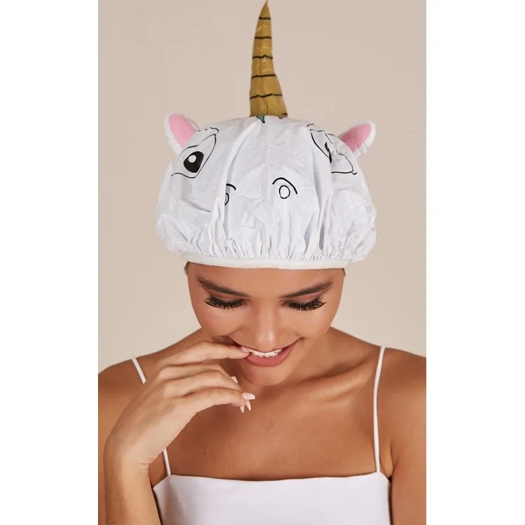 funky nouveauté nouveau 3d design licorne bonnet de douche fabriqué à  partir de 100% sans phtalate pvc avec corne d'or pour les femmes cadeau  parfait