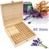 85 Slots Aromatherapy Essential Oil Bottles Wooden Box Pine Wood Organizer Storage Case