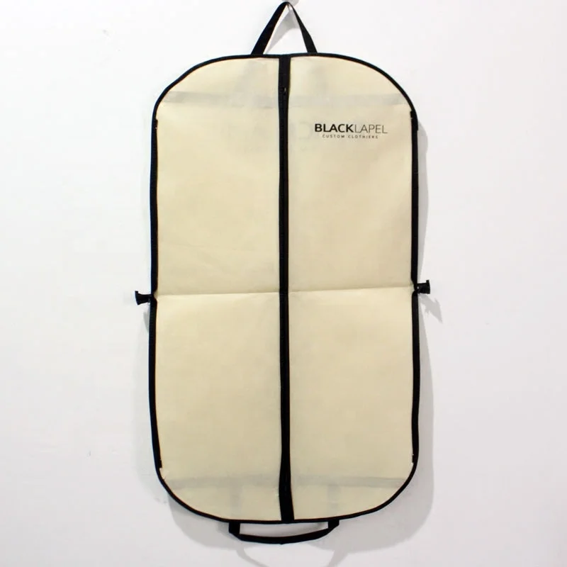 Non Woven Business Suit Duffel Bag Suit Case Bag Beige Garment Bag