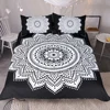 Mandala Print Bedding Set Queen Size Floral Pattern Duvet Cover Black And White Bohemian Bedclothes Lotus Bed Set