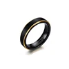 Tungsten Steel Ring Custom Made Wholesale Men'S Tungsten Steel Brushed Black Gold Ring