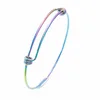 Elite Rainbow Color Stainless Steel Adjustable Expandable Wire Bangle Wholesale Jewelry