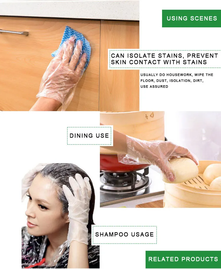 Disposable Clean Plastic PE Food Handing Gloves