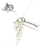 Stainless Steel Angel Wing Charm Journey Necklace