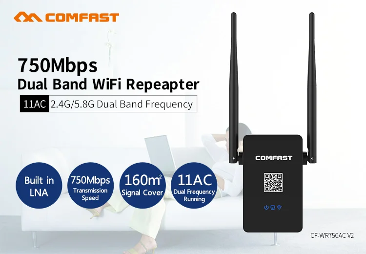 Best Sales Comfast Cfwr750ac Ieee802.11ac Dual Band 10km Wireless