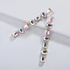 JD Jewelry Custom Multilayer alloy Square coated AB Colourful Crystal long drop Earrings for women