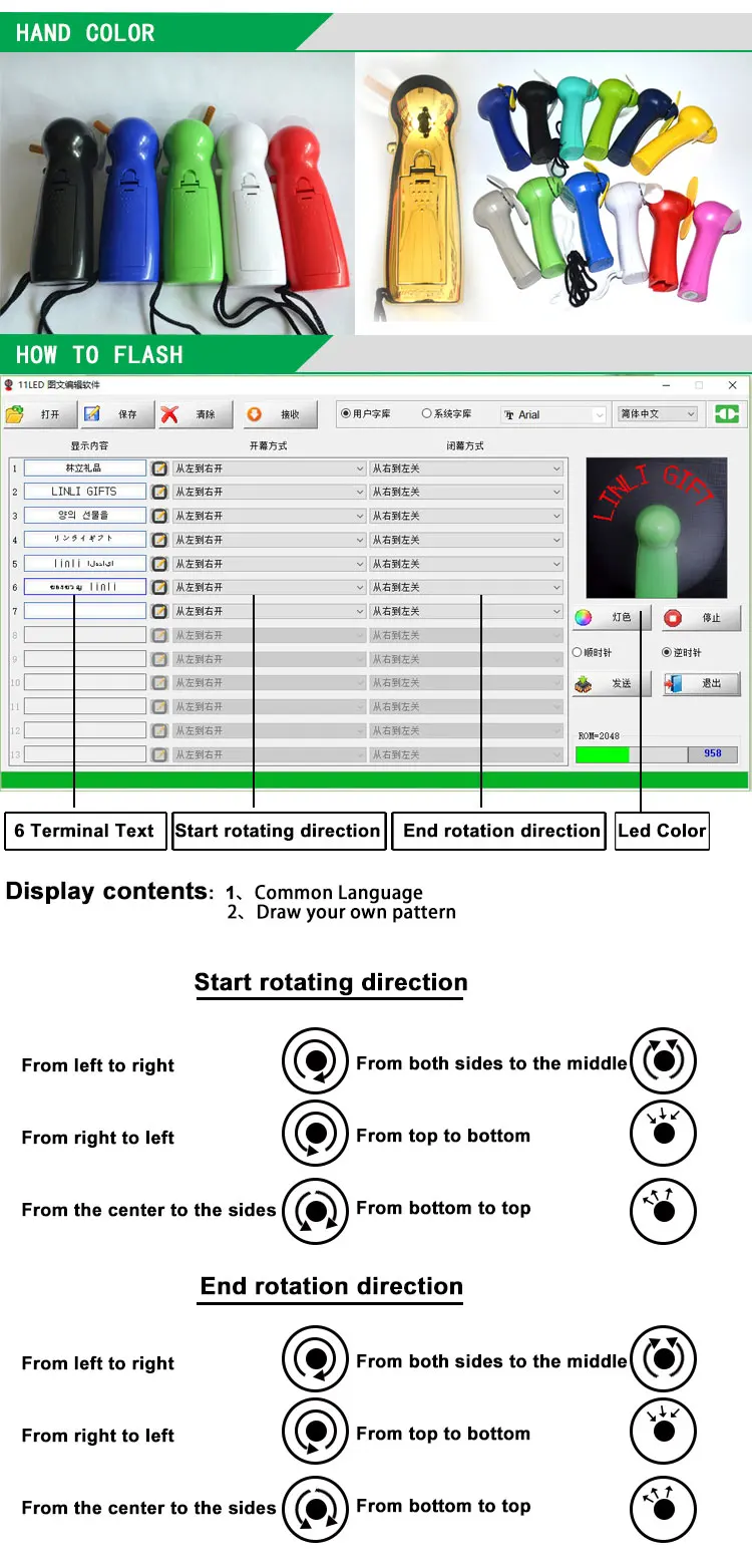 Custom Hand Led Flashing Text Message Fan - Buy Led Hand Fan custom ...