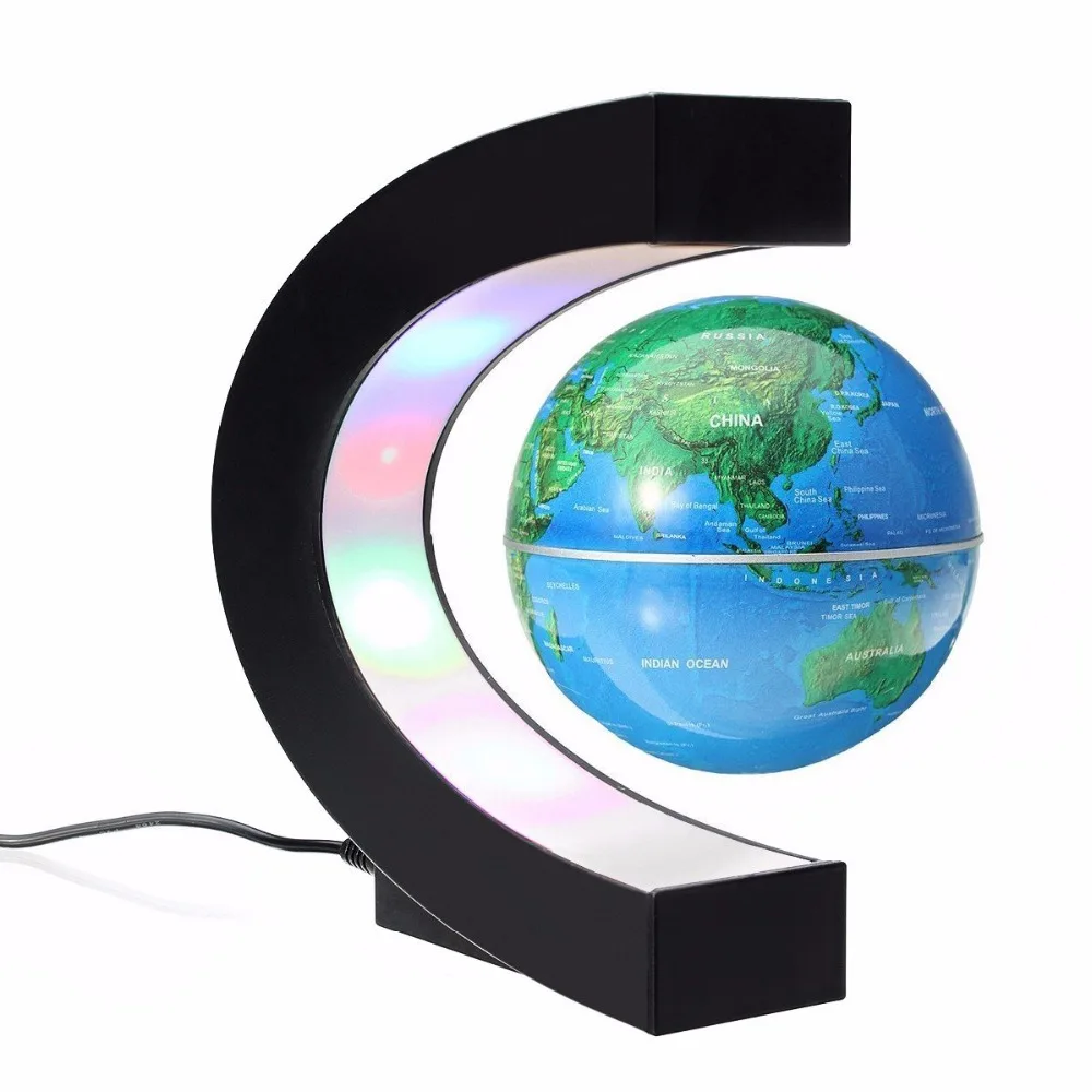 Mapa do Mundo de Alta Tecnologia de Cabeceira Candeeiro de Mesa para o Presente dos Miúdos Donwei Levitação Magnética Globo Antigravidade Led Night Luz Decoração Interior 8 DONWEI Levitação Magnética Globo Antigravidade LED Night