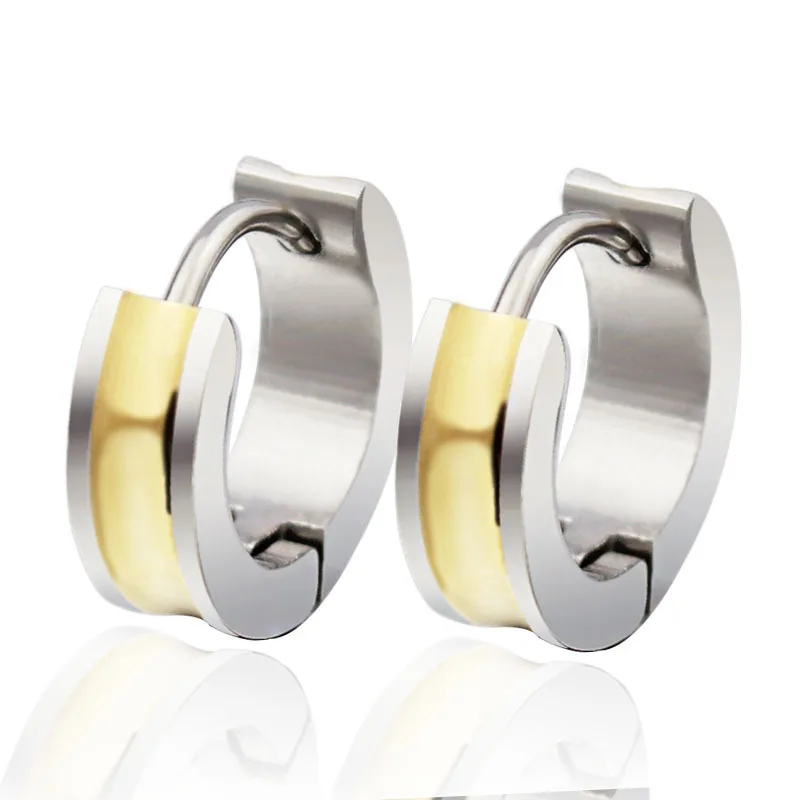Whole High Quality Charm Gold Plated Silver Anium Stainless Whole High Quality Charm Gold Plated Silver Anium Stainless Steel Hoop Earring Stud Earrings For Men Women