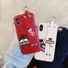 Penguin Script Wrist strap Phone Case for iPhone XR XS MAX Pattern Cute Animal Cartoon Clear Cover for iPhone X 6 7 8PLUS