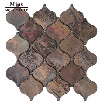 Arabesque Lantern Antique Copper Mosaic Tile Backsplash Arabesque Lantern Antique Copper Mosaic Tile Backsplash A6yb100