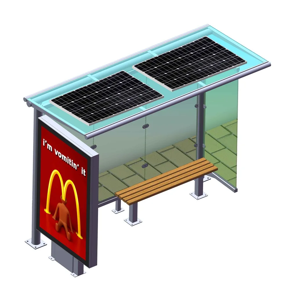 product-New design solar bus shelter outdoor advertising bus stop-YEROO-img-4
