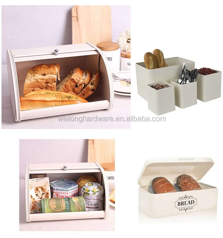 Bread Box And Kitchen Canister Set W Bread Cutting Board Deluxe 5