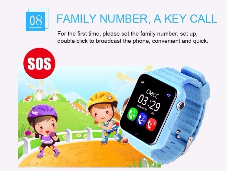 Children V7K Smat Watch MTK2503 GPS Touch Screen Google Map SOS Button Watch For Child GPS Locator Watch