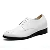 CF fashion white formal wedding breathable cow leather elevator shoes for men