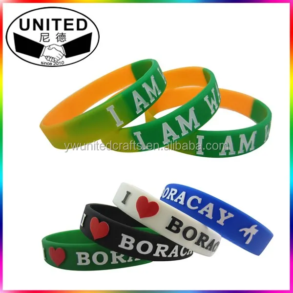 Custom Logo Debossed Silicone Bracelet Personalized Silicone Wristbands Bulk With Text Message