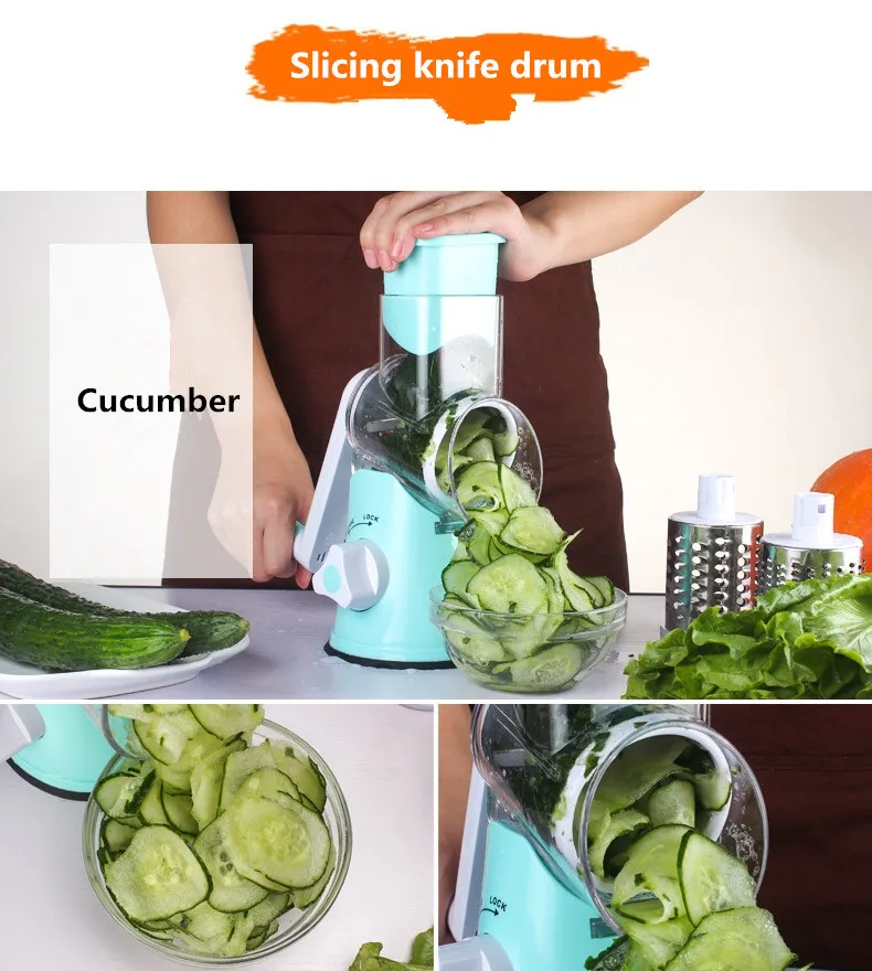 Amazon hot sale manual Multi-functional fruit&vegetable slicer cheese grater kitchen tools with English and Chinese packaging