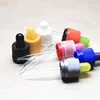 clear/amber/green/blue with pipette droppers and caps