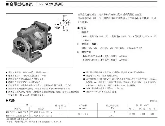 Hpp-vc2v-f14a3-a,Hpp-vc2v-f14a5-a,Hpp-vb2v-f8a3 Hydraulic Piston 