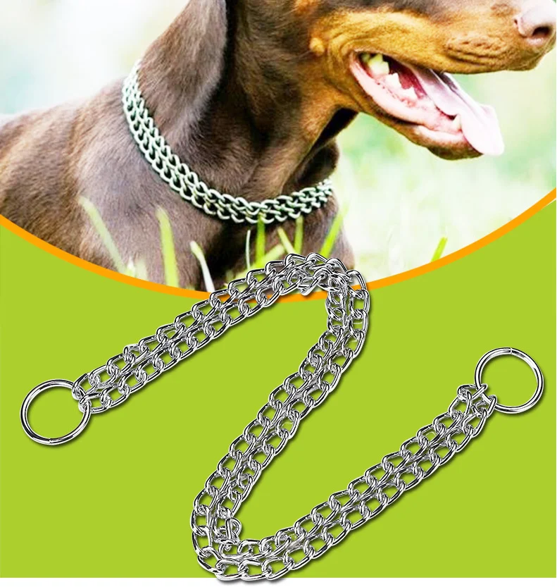 Heavy Duty Double Rows Link Loop Dog Collars Choke Chain Buy Double