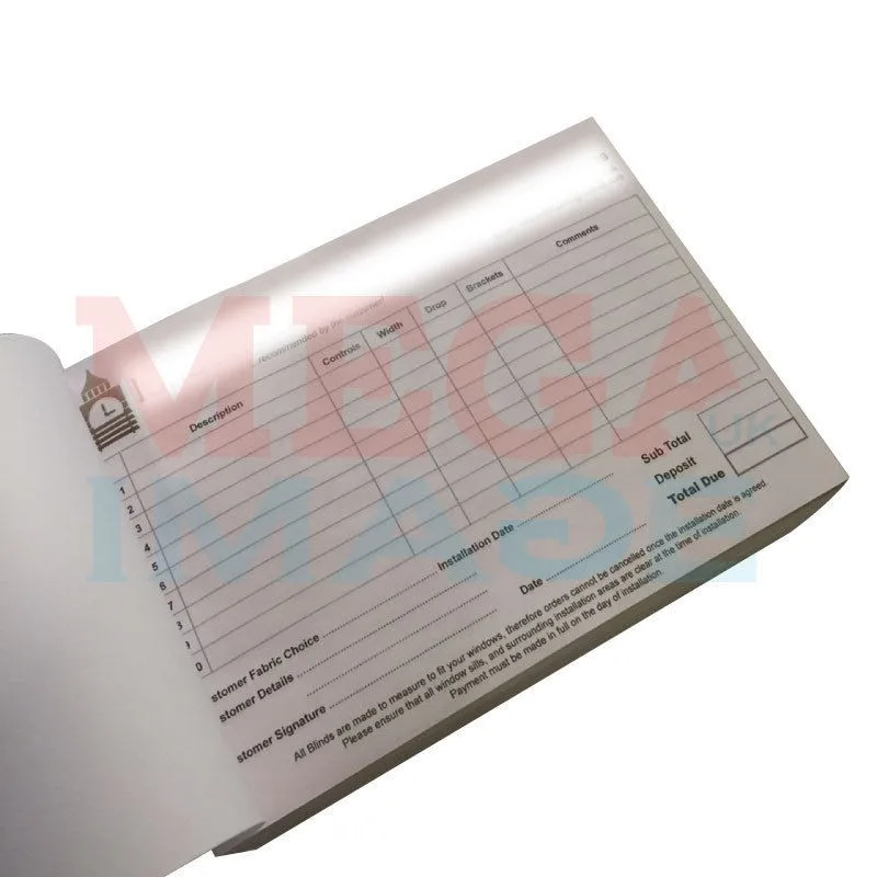 ORDER Details about  / PERSONALISED DUPLICATED A5 INVOICE RECEIPT BOOK QUOTATION