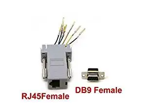 Tekit® Rs232 Db9 Female to Rj45 Female Connector Converter Adapter Rj45 Female to Db9 Female Modular Adapter(gray)