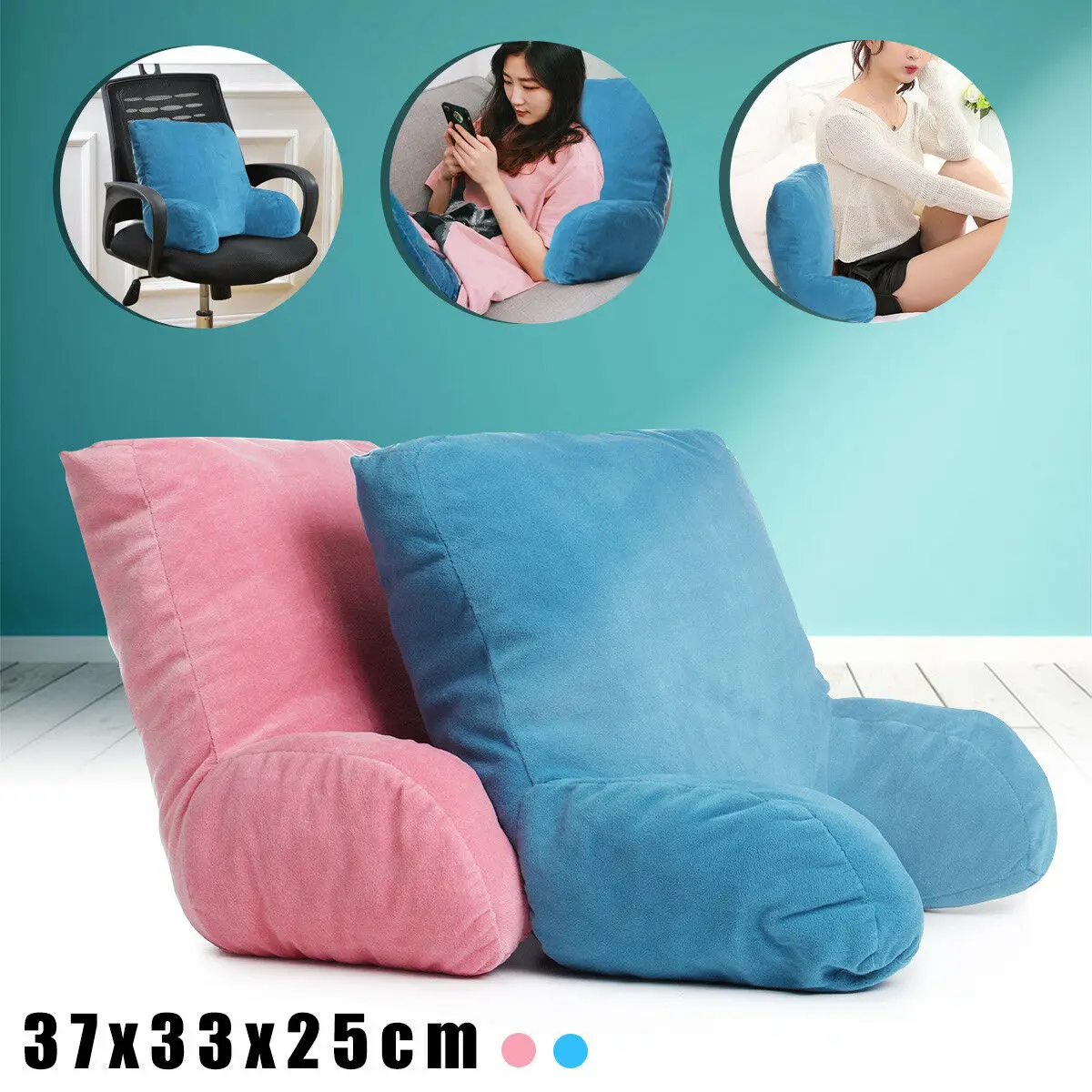 Lounger Bed Rest Back Pillow Support Arm Stable TV Reading Backrest Seat Cushion