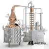 [JiangMan]-Alcohol Processing Equipment 500L Hybrid Still 8'' Copper Plate Glass Reflux Distillation Column Vodka/Gin Distiller
