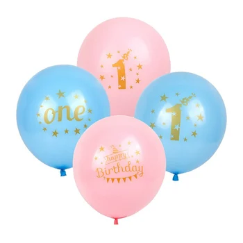 Happy First Birthday Decoration Mixed Latex Balloons 1st Birthday
