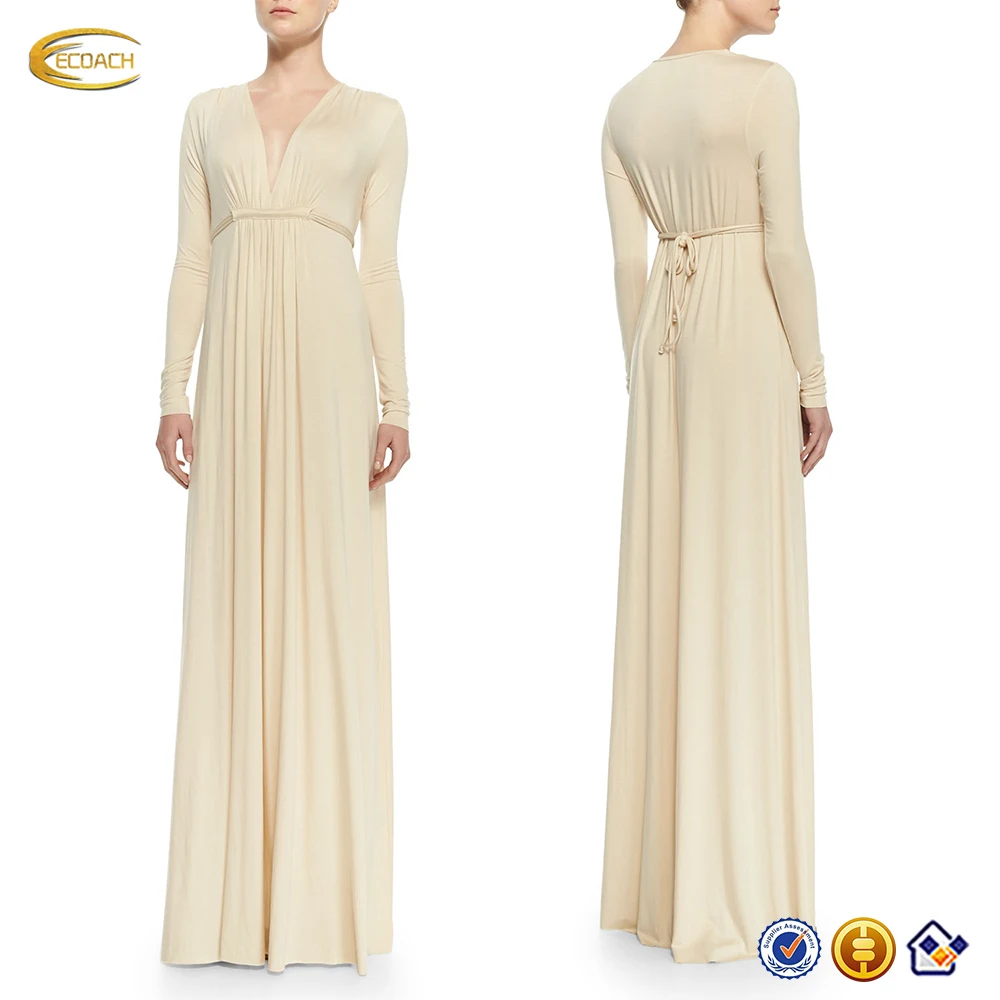 ivory maxi dress with sleeves
