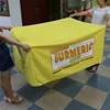 Advertised custom printed polyester square table cloth