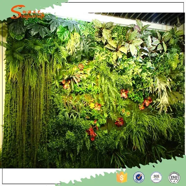 Artificial vertical green wall grass wall decor