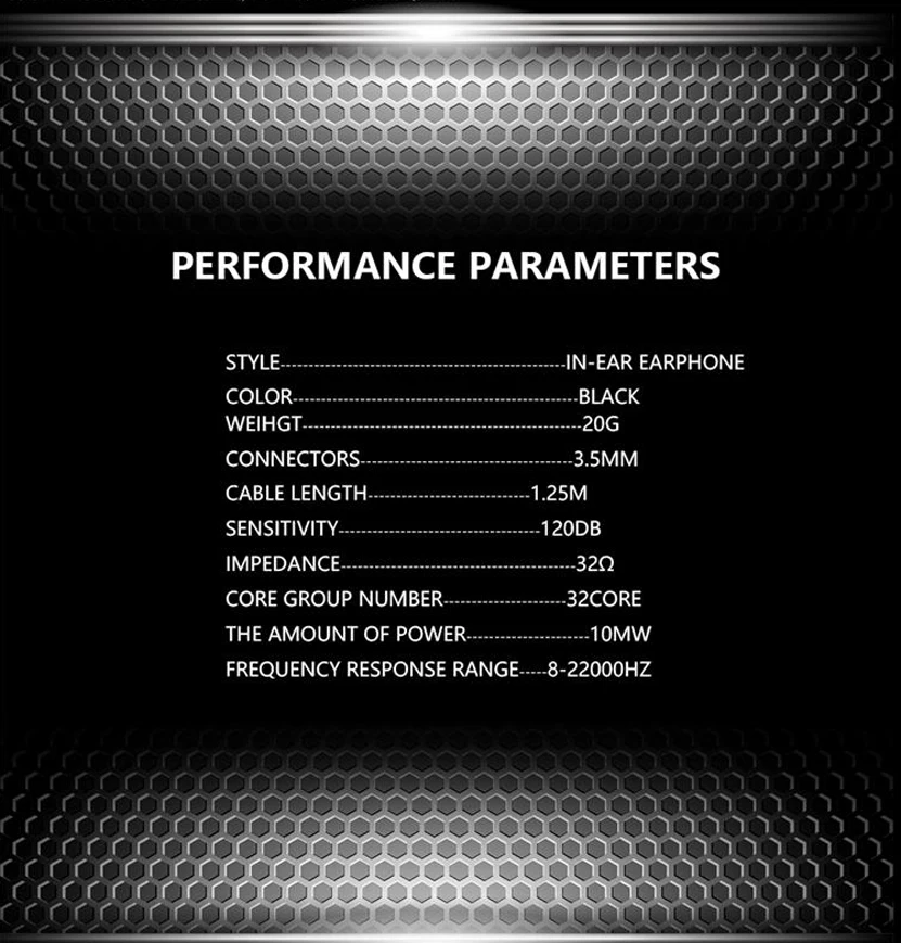 Noise Isolating Heavy Bass Wired Earphone fone de ouvido