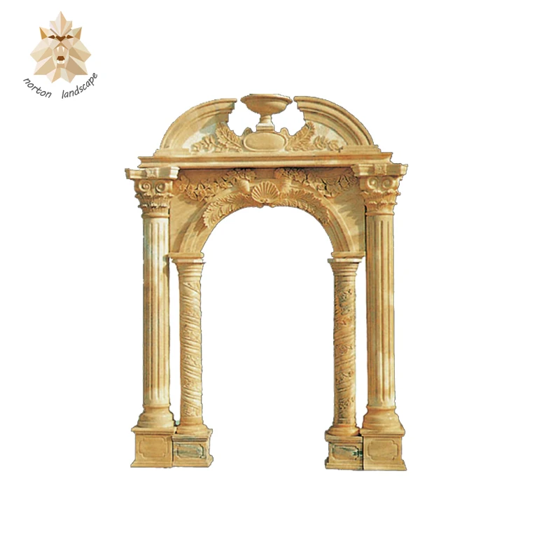 New Double Pillar Yellow Marble Main Door Frame Designs Ntmd 025y Buy Marble Main Door Frame Designs Marble Door Frame Desigprefabricated Door Framesn Hand Carved Stone Door Frame Product On Alibaba Com